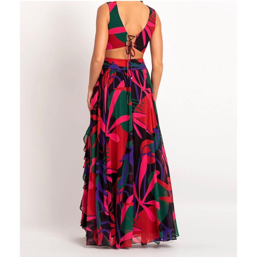 PatBO Rio Cut Out Ruffle Maxi Dress Multicolor 4 NWT - Picture 7 of 16